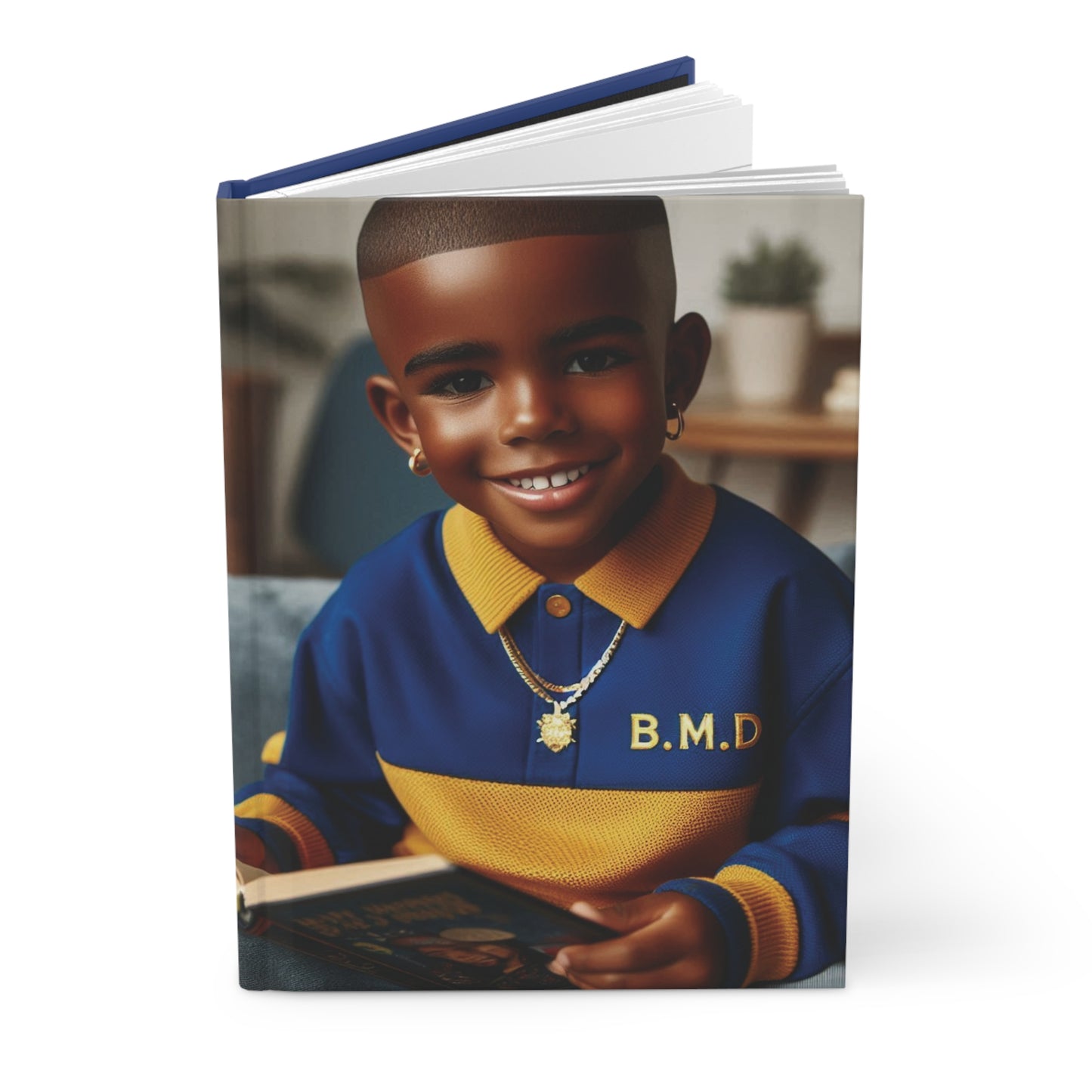 B.M.D Stylish Hardcover Journal for Kids, Boys' Diary, Fun School Supplies, Personal Notebook, Unique Gift for Young Writers (pic 3 blue)